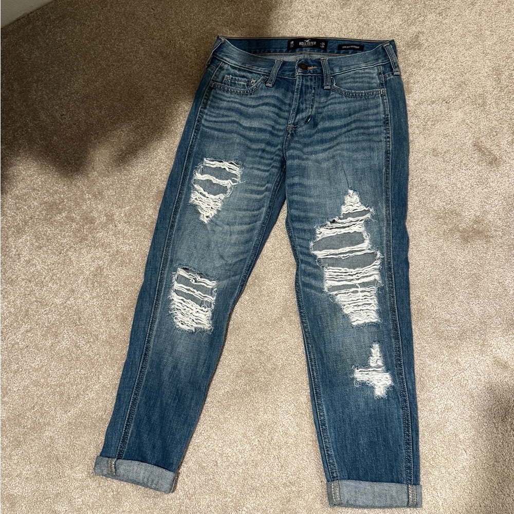 Hollister Ripped Blue Boyfriend Jeans